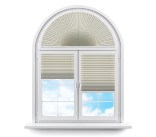 Плиссе арочные (шторы, жалюзи) бароло персиковый цена. Купить в «Мастерская Жалюзи»