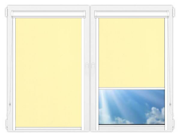 Кассетные рулонные шторы UNI Мадагаскар-светло-желтый цена. Купить в «Мастерская Жалюзи»